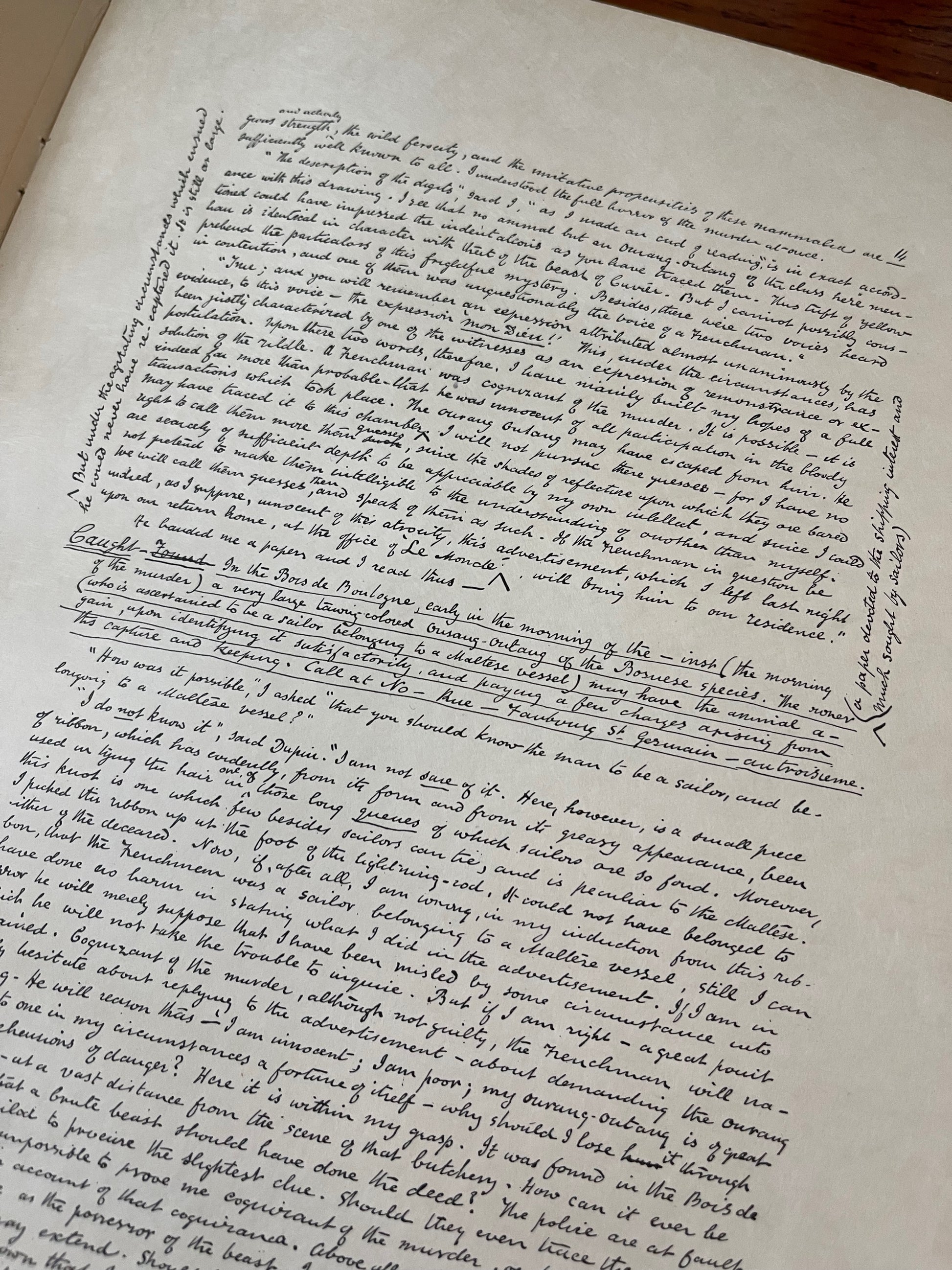 Facsimile of the MS [Manuscript] "The Murders in the Rue Morgue" / 1st Edition / 1895 - Precious Cache