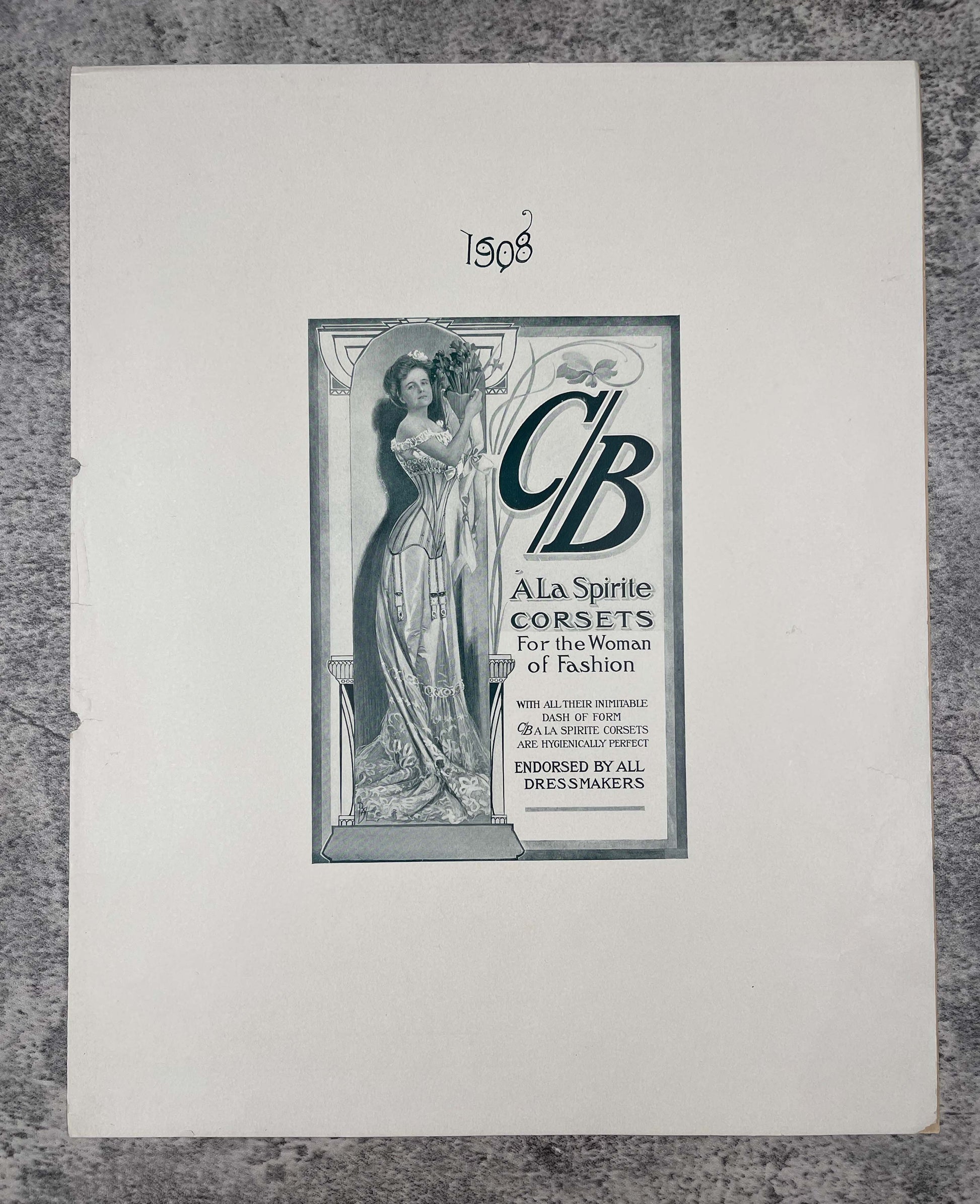 Scarce C/B A La Spirite Corsets Ad Proof / 1908 - Precious Cache