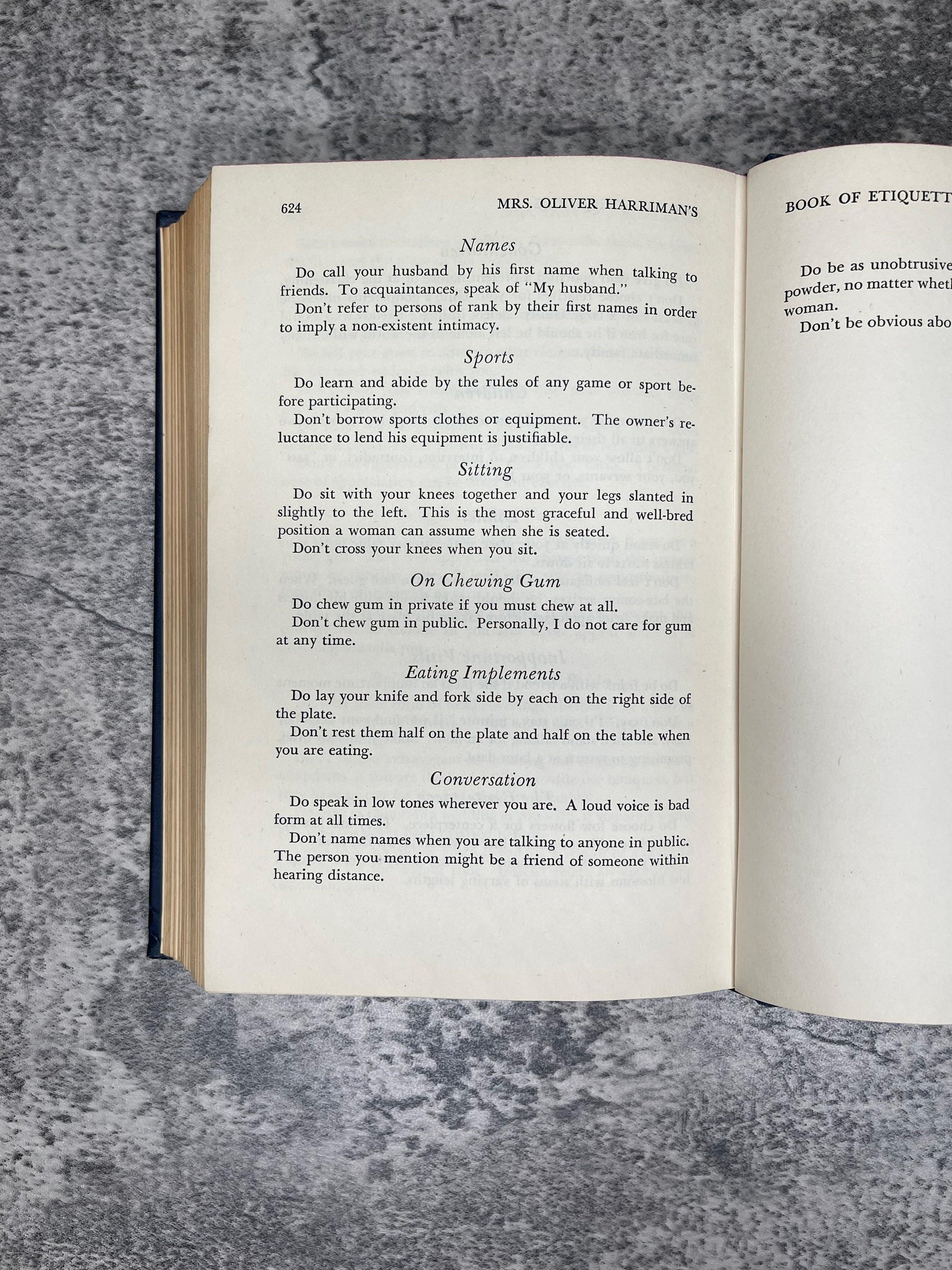 Mrs. Oliver Harriman's Book of Etiquette / 1942 - Precious Cache