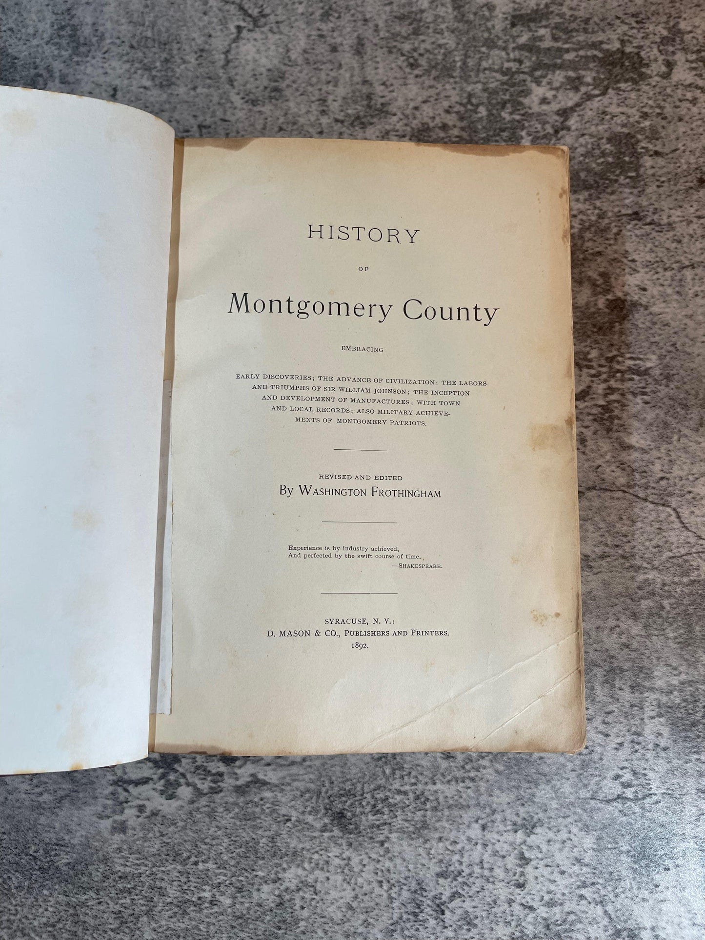 History of Montgomery County / 1892 - Precious Cache