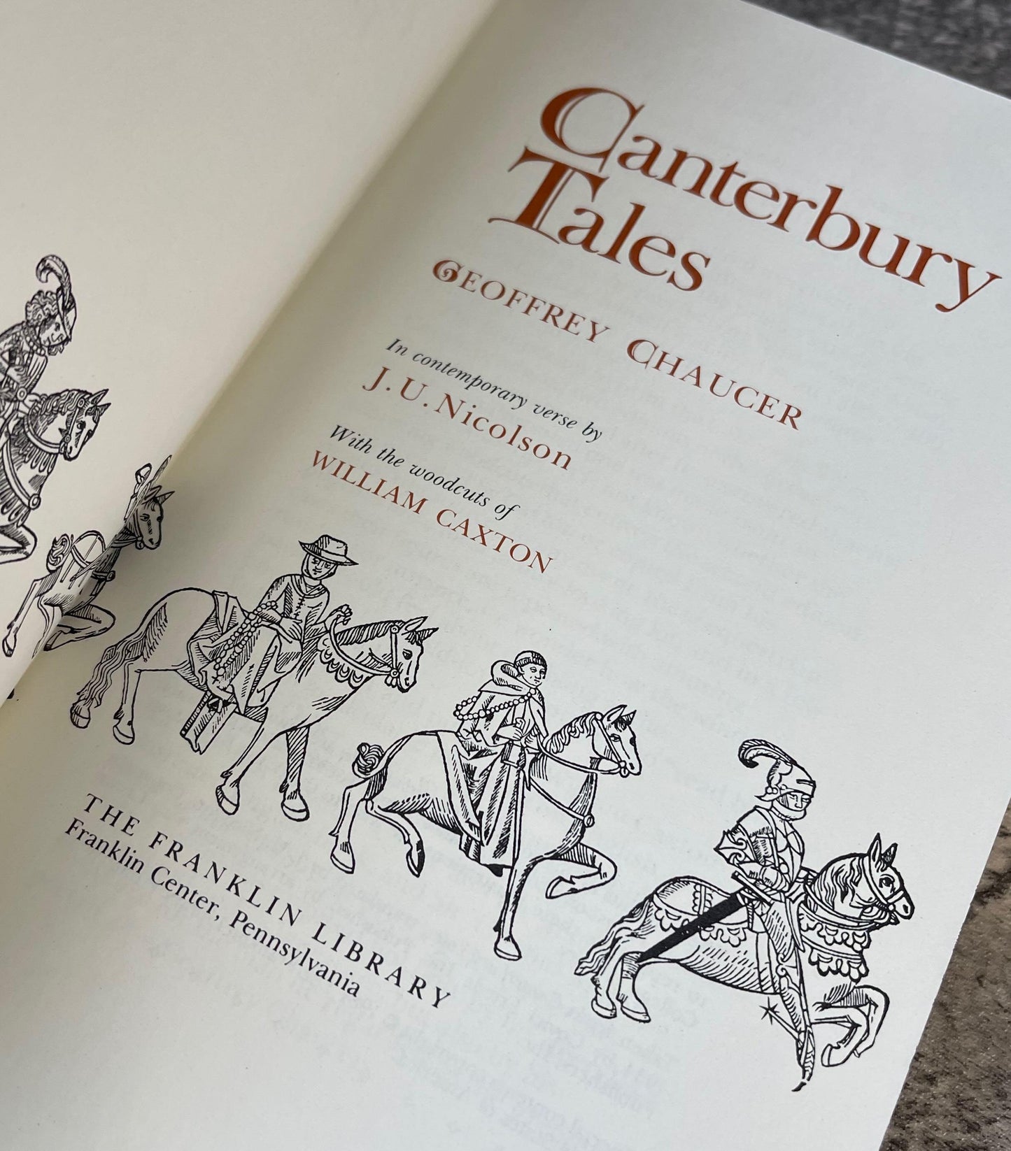 Canterbury Tales / The Franklin Library / Quarter Bound Leather / 1981 - Precious Cache