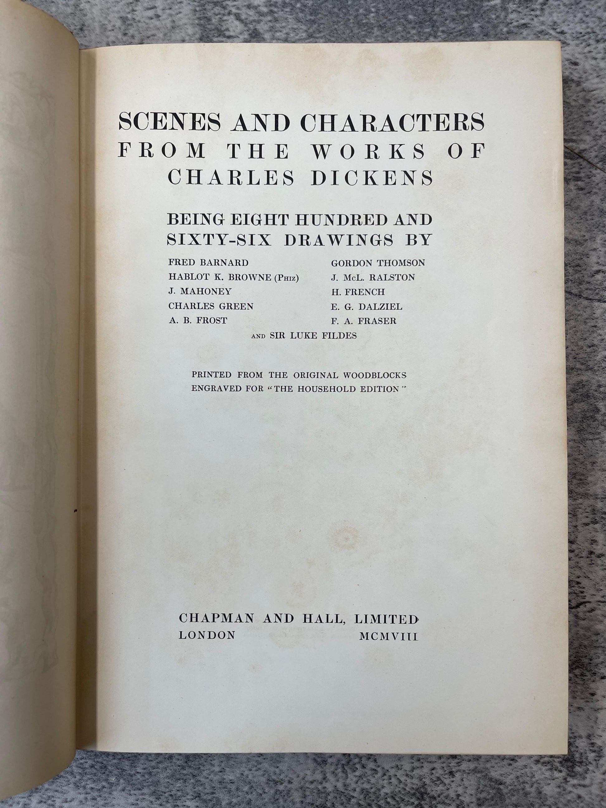 Scenes And Characters from The Works Of Charles Dickens / 1st Edition / MCMVIII (1908) - Precious Cache