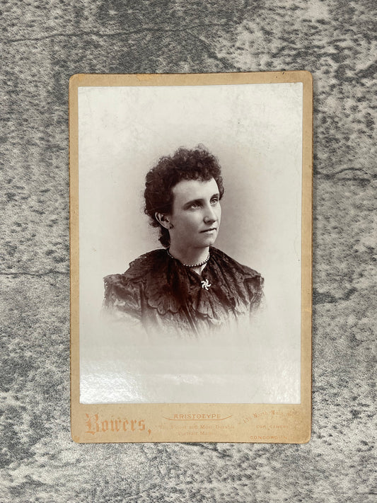 Cabinet Card Photo of a woman with a neckless - Precious Cache
